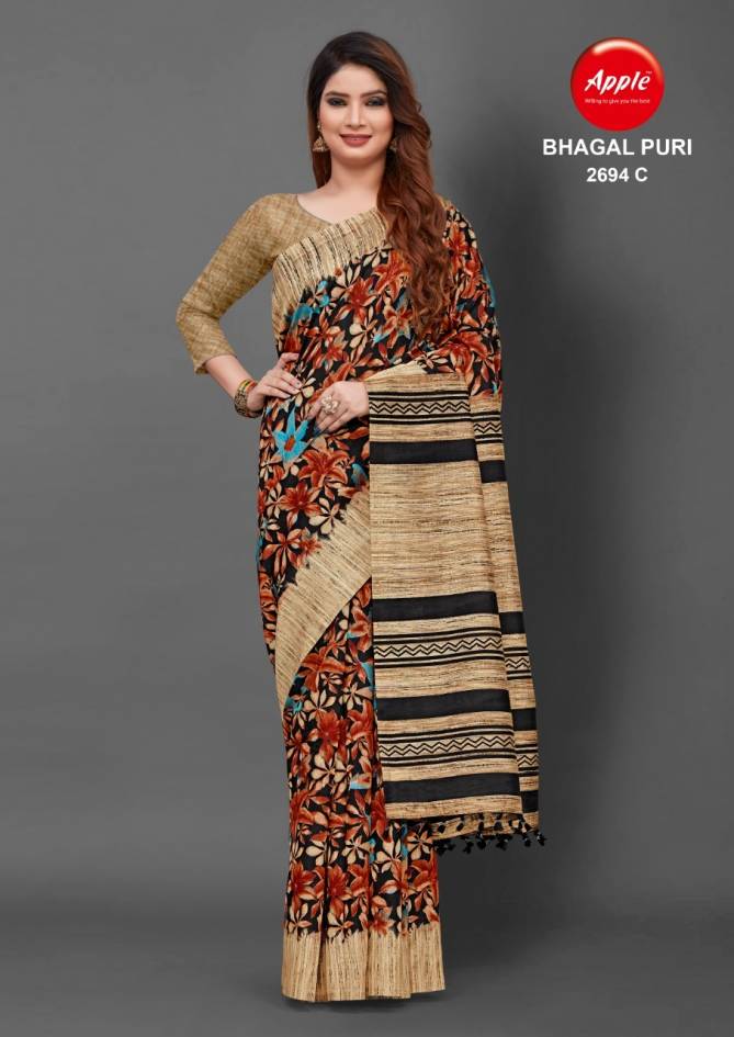 Apple Bhagalpuri 2694 Daily Wear Wholesale Bhagalpuri Silk Saree
